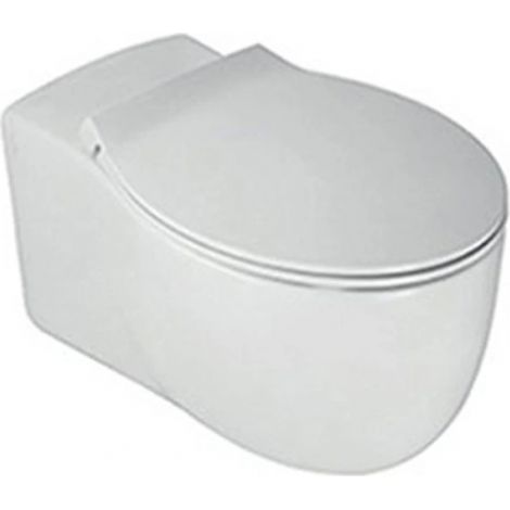 Vaso a terra con brida filo muro bianco lucido  - Hatria Nido - Senza copri wc (1/5)