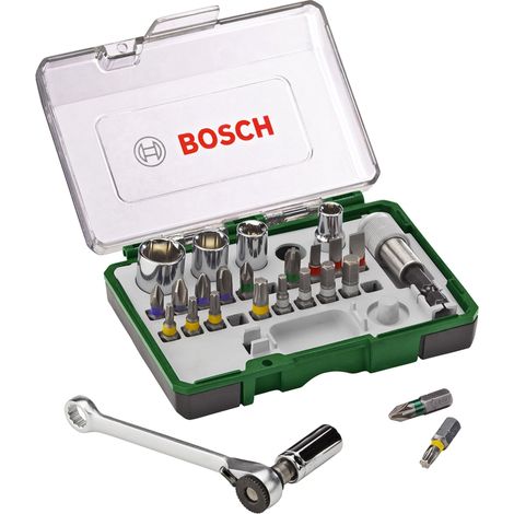 Bosch Set da 27 Pezzi di bit avvitamento e cricchetti, qualità dura, accessori trapano avvitatore e avvitatore (1/5)