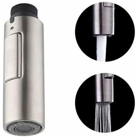 Embout Robinet Cuisine de Rechange DouchetteTête de Robinet Amovible Universelle G1/2 Acier Inoxydable SUS304 Brossée, PFS200-BS (1/5)