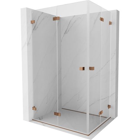 Mexen Lunar-F Duo faltbare Duschkabine 95 x 75 cm, transparent, Roségold - 836-095L-075P-60-00