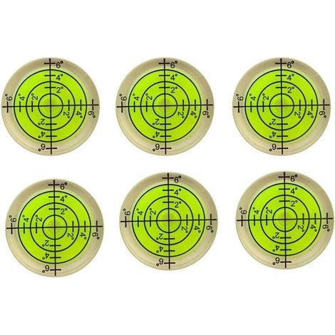 Niveau à bulle 6x, niveau Bullseye rond 32x7mm pour trépied, phonographe, platine vinyle-jaune fluorescent (1/4)