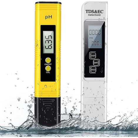 Hochpräzises digitales Wassermessgerät (TDS-Messgerät, digitaler pH-Messer 0–14, TDS-Messgerät 0–9990 ppm), LCD-Display, Wasserreinheitsanzeige (ppm), Aquarienfilter