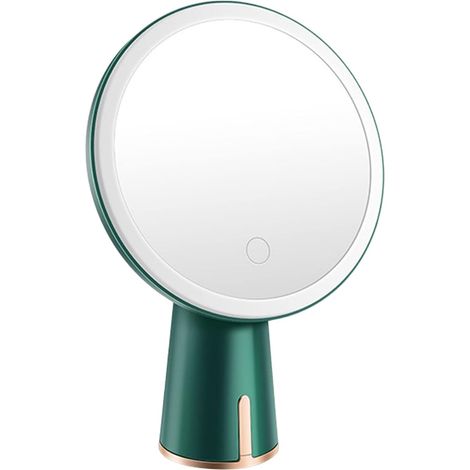 Miroir Maquillage Lumineux, Miroir Cosmétique avec 3 Modes de Couleur Miroir de Table 90° Pivotant Miroir Lumineux Luminosité Réglable Miroir de Rasage HD, Rechargeable par USB (1/5)
