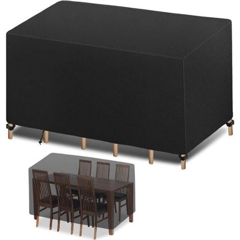 Funda impermeable para muebles de jardín, tela Oxford 420D, 180x120x74 cm, funda para mesa de exterior, resistente a los rayos UV y al viento. (1/5)