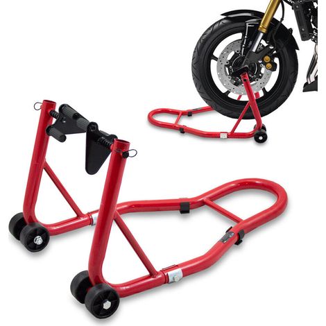Motorradständer Vorn Motorrad Montageständer Vorderrad Transportständer Rot Aufnahme 21 - 26 cm + für fast alle Motorräder geeignet (1/5)