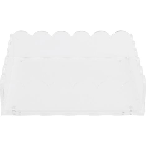 Plateau Organiseur Acrylique Ortviai 20x20cm Transparent à Bords Dentelés avec Tiroir Coulissant Silencieux pour Bijoux Photos (1/5)