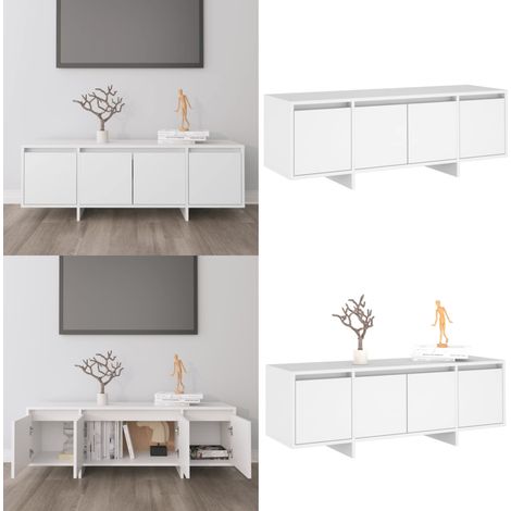TV-Schrank Weiß 120x30x40,5 cm Holzwerkstoff - TV-Schrank - Lowboard - Holzmöbel - Weißer TV-Stand - Fernsehtisch - Home & Living