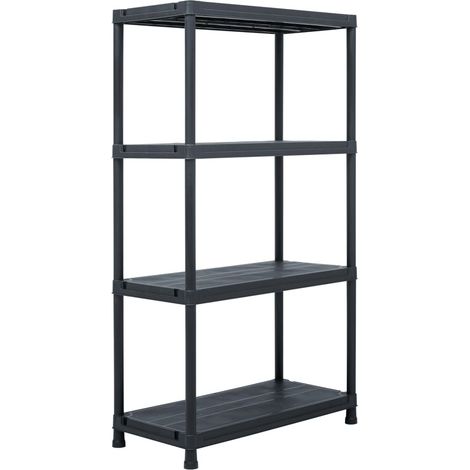 Lagerregal Schwarz 100 kg 60 x 30 x 138 cm Kunststoff