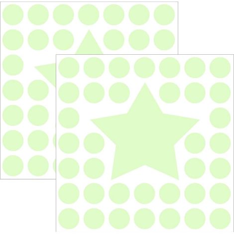 Stickers muraux lumineux TOYANDONA étoiles et points verts