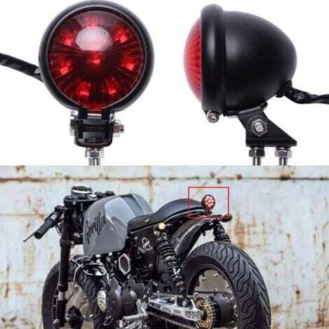 Luces traseras de motocicleta de 12 V, luz de freno LED roja para motos de calle, chopper, bobber, cafe racer y cruiser.