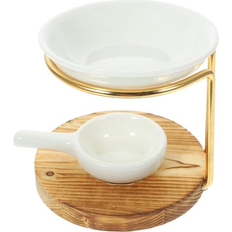STOBAZA Brûleur À Huile pour Bougie Chauffe-Plat Lampe Chauffe Bougie en Bois Et Métal Photophore Bougeoir Diffuseur D’Arômes pour Chambre Salon Bureau Yoga (1/5)