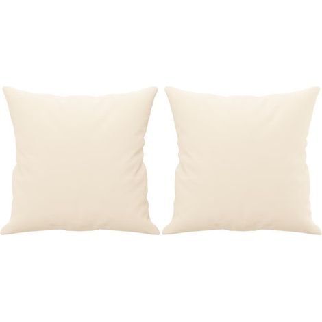2 Coussins décoratifs Crème 40 x 40 cm En Velours. Idéal Salon, Sofa et Canapé (1/5)