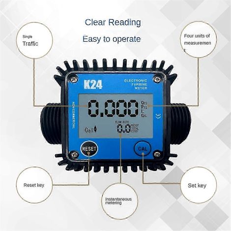Débitmètre numérique LCD pour la mesure précise des faibles débits (0,1 à 7 L/min) - Solution de surveillance compatible avec l'eau (1/5)