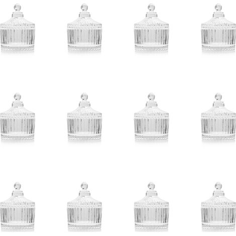 Bougie décorative en cristal CRYSTAL avec couvercle, 75 ml, lot de 12