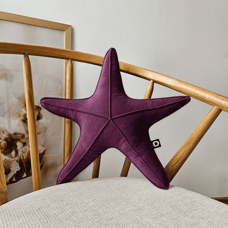 Cojín pequeño de estrella de mar TERCIOPELO VE2202 morado oscuro