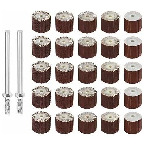 25pcs Roue à Lamelles Papier Abrasif Disque de Ponçage Papier Abrasif Outil de Polissage Accessoires pour Moulin à Vent Suspendu (1/4)