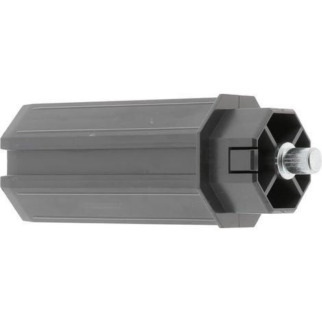 Embout de tube de volet roulant octogonal en PVC noir Fenêtre Sortie Baie vitrée Store, pour tube octogonal de 50 mm sortie Ø 10 mm mâle sortant