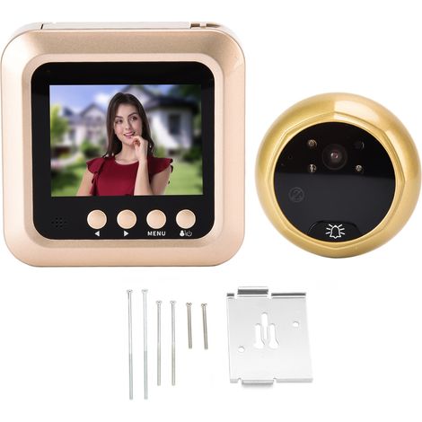 Sonnette vidéo connectée pour maison, viseur numérique 2,4 pouces écran TFT LCD, vision nocturne, angle large 145°, 720P (1/5)