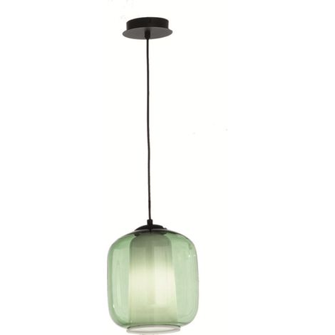 Lampada sospensione D22 cm - vetro soffiato Verde BONNIE MOD2 (1/2)