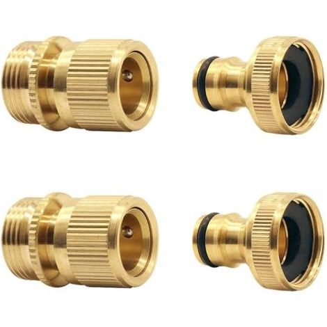 Tuyau d'arrosage Raccord, Tuyau d'arrosage Male A Femelle Adaptateur Connecteur pour Robinet et Jet (2SETS) (1/5)