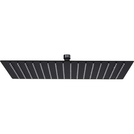 Testa Doccia a Pioggia Acciaio Inox 40x30 cm Rettangolare Nera vidaXL