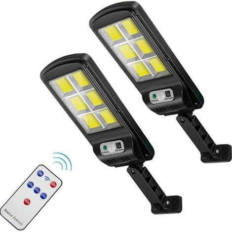 Lampe de sécurité solaire à détecteur de mouvement, 3 modes d'éclairage, étanche, avec télécommande (lot de 2) (1/5)