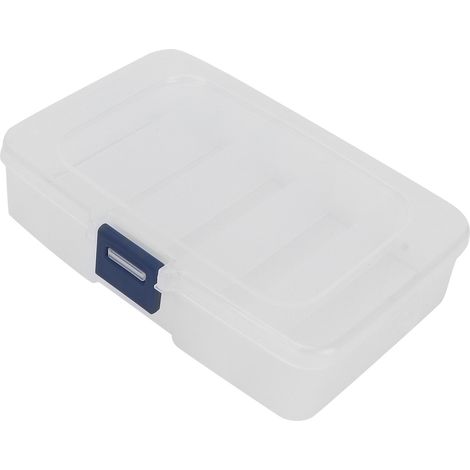 Boîte de rangement transparente 5 compartiments en plastique pour bijoux et perles, organiseur visible avec couvercle, casier de stockage d'accessoires, mallette pratique. (1/5)