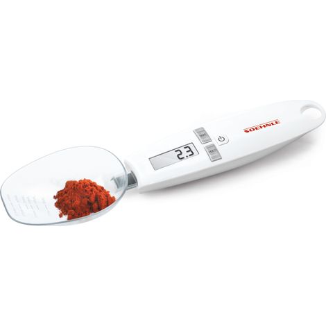 Soehnle digitale Küchenwaage Cooking Star mit 0,1-g-genauer Teilung und 500 g Tragkraft, Löffelwaage für kleinste Mengen, Feinwaage für Gewürze, Weiß