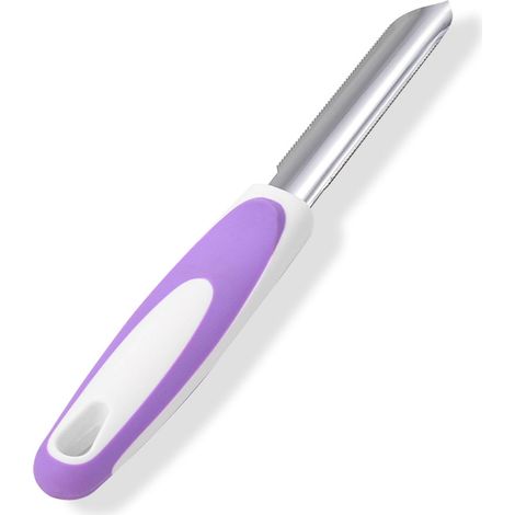 Évideur à melon en acier inoxydable, orange/vert/bleu/violet, bord dentelé, ustensile de cuisine violet (1/5)