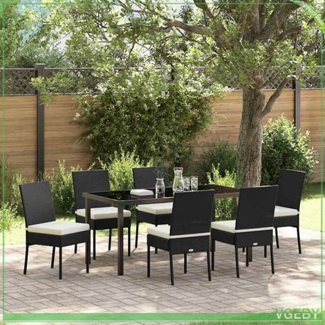 Ensemble de salle à manger pour jardin - FAFEICY - 3379209 - Poly rattan premium - 8 chaises + table 200x80 - Acier enduit de poudre (1/5)