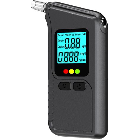 【Maison connectée】Alcootest Professionnel,Ethylotest Electronique à Double Capteur, Alcootest Ethylotest Electronique,avec Écran numérique et 5 PP Embouts,pour Usage Personnel et Professionnel (1/5)