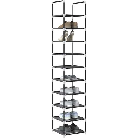 Shoe Rack 10-Tier Black 33x33x174 cm Non-woven Fabric vidaXL (1/5)