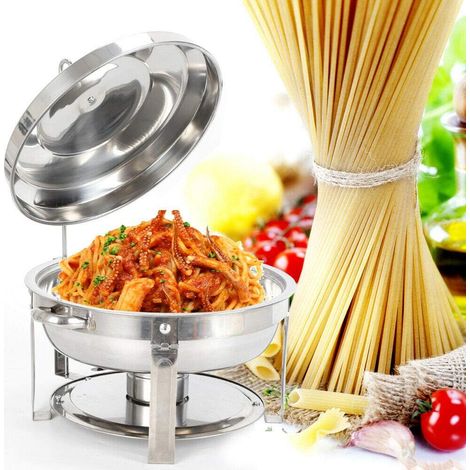 7.5L Chafing Speisenwärmer Rund Dish Warmhaltebehälter Wärmebehälter (1/5)