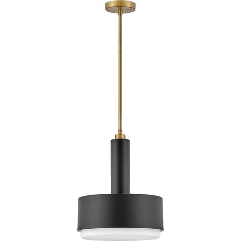 Elstead Hinkley Cedric Suspension cylindrique contemporaine noire, 2 ampoules E27