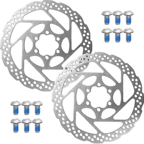 Lot de 2 disques de frein de vélo pour frein à disque Shimano SMRT 56 S 160 mm 6 trous pour BRM 485 standard avec 12 vis, 160 mm (1/5)