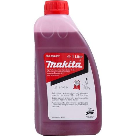 Makita – Huile moteur 2 temps 1L – Rapport de mélange 50:1 – Performance optimale et réduction des émissions – Lubrification anticorrosive