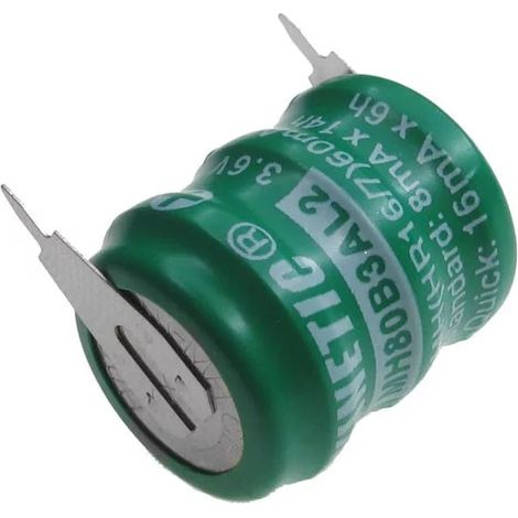 Batería NiMH de 3,6 V y 80 mAh con 2 pines.