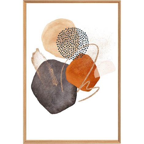 Tableau mural encadré forme moderne 65x97 cm - Tableau Mural Décoratif - Image Encadrée Imprimée en HD - Impression 65x97 cm sur Fibres de Bois FSC - Finition Mate - Fabriqué en France (1/4)