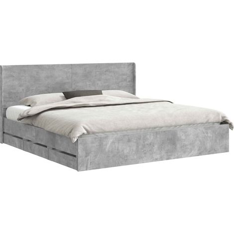 Struttura del letto con stoccaggio e testata Grigio Cemento vidaXL (1/5)