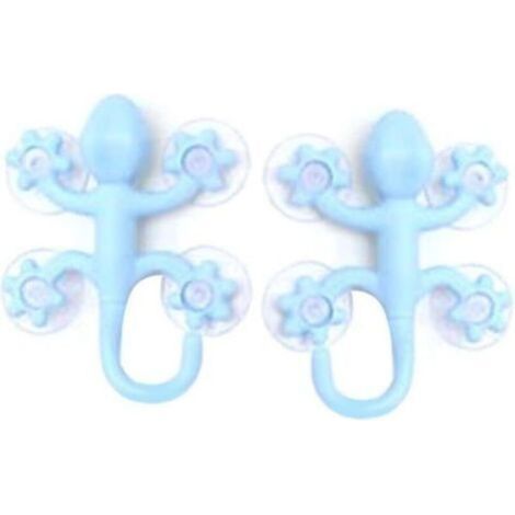 Kindergarderobenhaken 2 Stück Gecko Form Wandhaken Aufhänger mit 4 Saugnäpfen für Kinderzimmer Schlafzimmer Schlüssel Regenschirm Handtuch Mütze Mantel Halter
