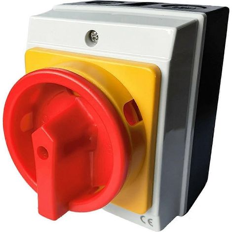 Interrupteur principal, disjoncteur, interrupteur rotatif 4 broches 25 A avec boîtier plastique, sectionneur IP65, interrupteur de déconnexion de charge (1/5)