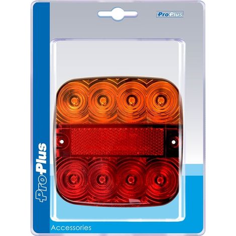 Feu arrière 12V 5 fonctions 107x107mm 8LED sous blister (1/5)