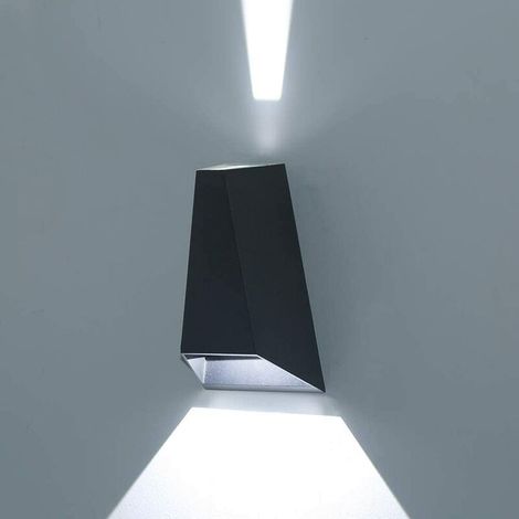 Applique Murale Exterieur Aluminium Up/Down Eclairage Exterieur Intérieur, IP54 Étanche 10W Lampe Exterieur pour Jardin, Couloir, Cour, Patio, Escalier, Balcon, Terrasse, Garage [Classe énergétique A+ (1/5)