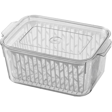 Boîte De Rangement Réfrigérateur - Boîte À Égouttage Pour Légumes Et Fruits - Matériau PET PP Alimentaire - Haute Résistance Thermique - Lot De 1 Pièce (1/2)