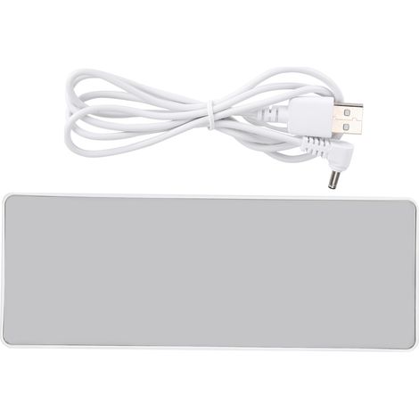 Horloge Électronique avec Affichage LED Miroir Numérique, Alarme Double Alimentation Pile/Prise 0712 (1/5)