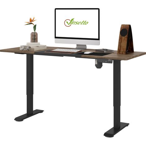Bureau électrique assis-debout 140x70 cm noir, 4 mémoires, protection anticollision et surchauffe