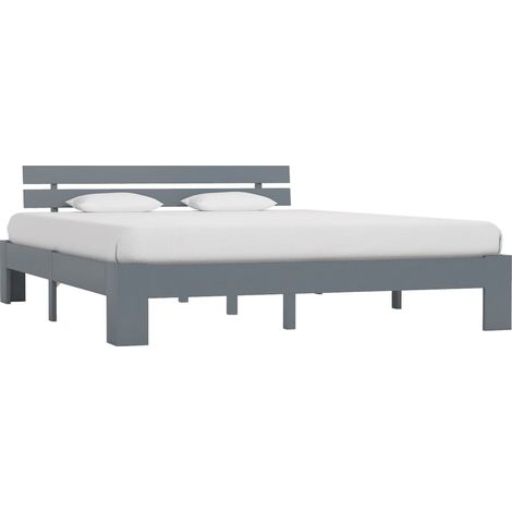vidaXL Cadre de lit sans matelas gris 160x200 cm bois de pin massif