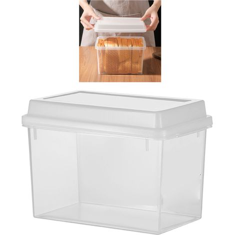 Boîte de Conservation pour Pain - Airtight Box Plastique Multifonction - 3.4L avec Couvercle Hermétique pour Sandwichs et Aliments - Stockage Frigo et Cuisine - Facile à Nettoyer (1/5)