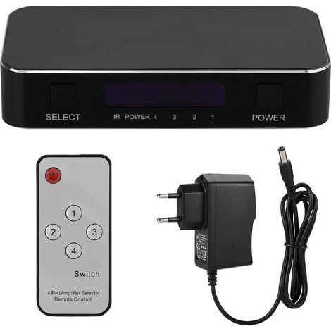 Commutateur HDMI 2.1 4x1 Hub Répéteur Splitter HDCP 2.2 HDR 4K 60Hz (1/5)