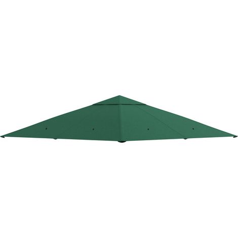 Toile de Rechange pour Pavillon Toit Gazebo Tonnelle 3 x 3 m 9 m² Polyester 180 g/m² Anti-UV Vert (1/5)